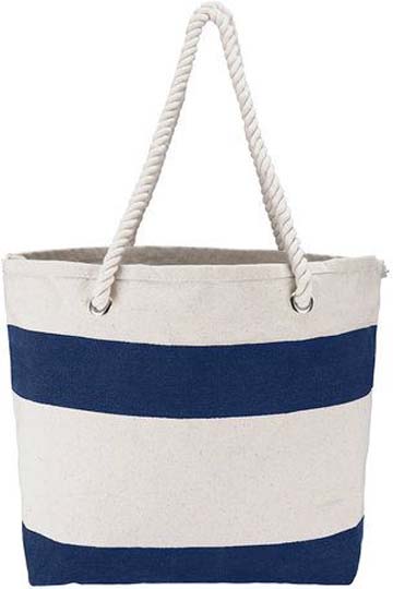 15.5 oz., 100% Cotton Canvas Resort Tote Bag with Rope Handle - 18.75" w x 12.75" h x 6.75" d